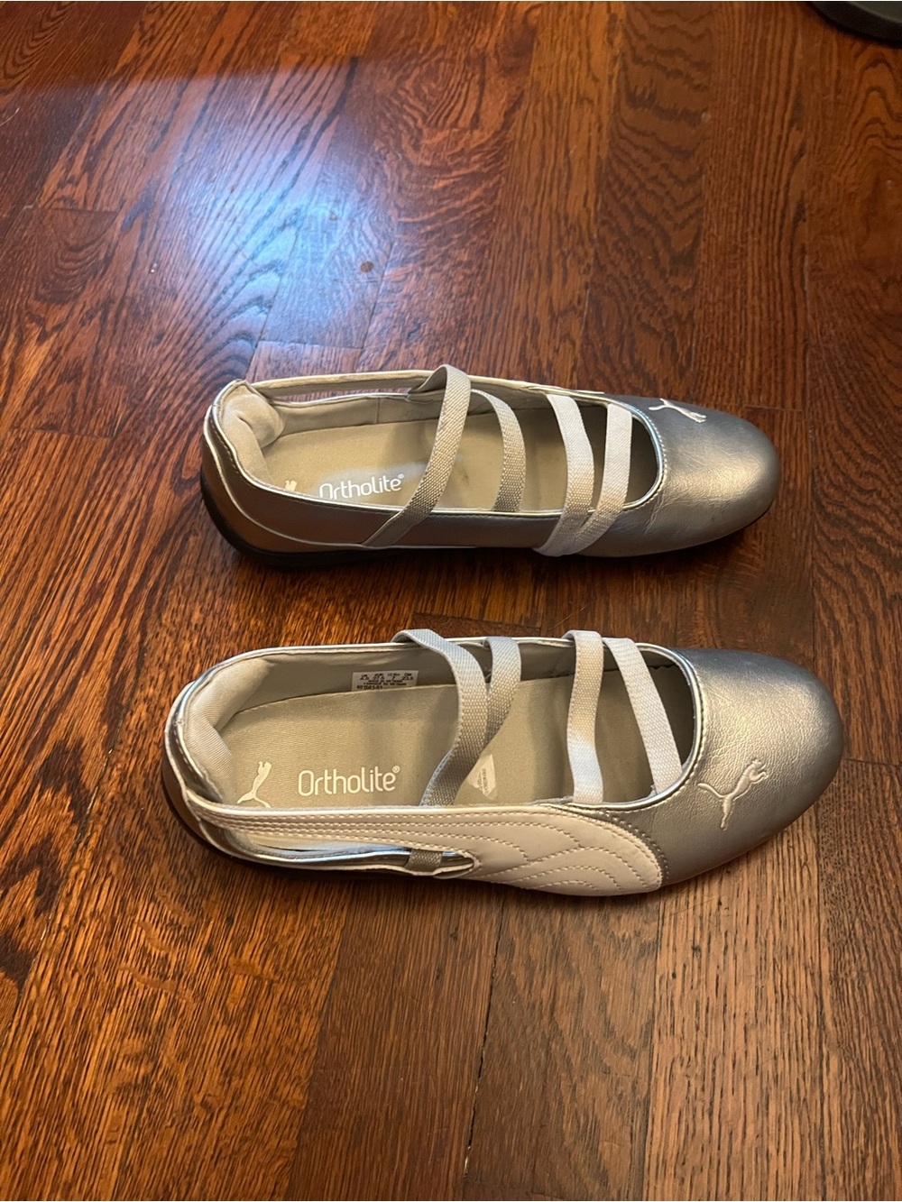 Puma Metallic Silver Slip-On Ballet Flats - Picture 4 of 5